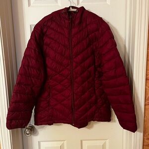 Women’s Like New Maroon Hooded Puffer Jacket